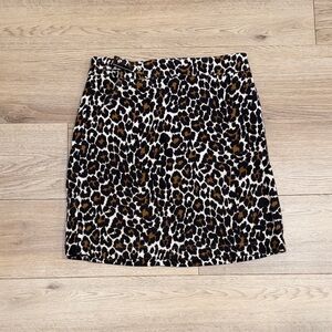 J. Crew Black and Brown Leopard Mini Skirt